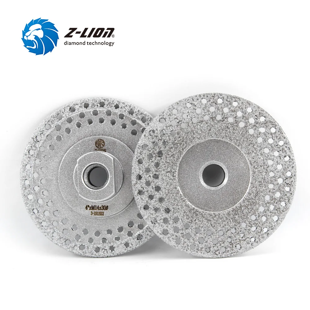 

Z-LION 100mm 4" Diamond Vacuum Brazed Cutting Grinding Wheel With M14 5/8-11 Thread Granite Marble Stone Saw Blade Abrasive Disc