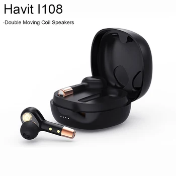 

Havit I108 True Wireless Earbuds TWS 5.0 In Ear Sports Bluetooth Earphons 9D Stereo Dual Coil Speakers Noise Canceling HD Call