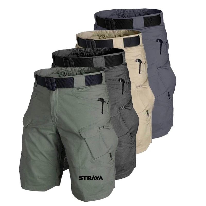  Шорты-карго STRAVA мужские с эластичным поясом, быстросохнущие износостойкие велосипедные Короткие штаны для горного велосипеда, повсед…