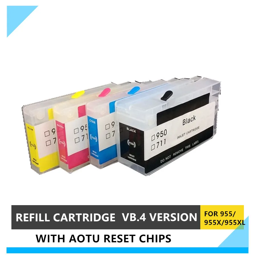 para hp 955 955x Cartucho de Tinta Recarregável para hp Officejet Pro 7740 8210 8702 8710 8720 8725 8730 8740 Impressora Vb.4 Novo Arco Chip - Imagem 4