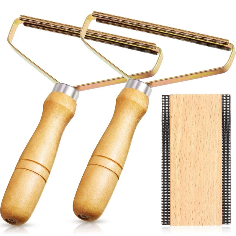 

3-Piece Portable Kapok Remover and Multi-Fabric Sweater Comb with Steel Mesh, Cotton Wool Roller Manual Wool Sweater for Wool Pr
