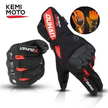 

Heated Gloves Motorcycle Touch Screen Winter Warm Skiing Gloves Waterproof Rechargeable Heating Thermal Gloves For Snowmobile