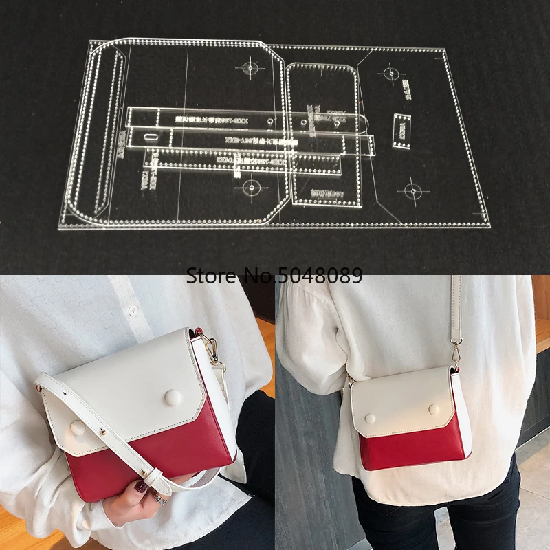 Exclusive 1Set Leather Craft Acrylic Shoulder Bag Handbag Pattern Templates Stencils Sewing pattern Leathercraft Tool Set 19x16x6cm