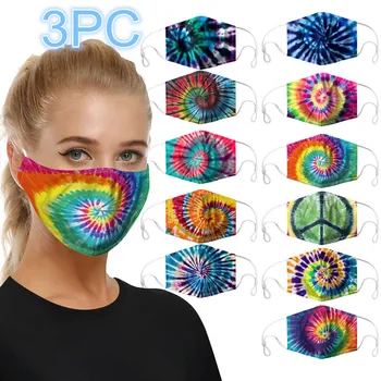

3pc Cartoon Printing Breathable Mouth Cover for Dustproof Reusable Anti Face SimpleWashable Earloop Face Cover Cotton mascaras