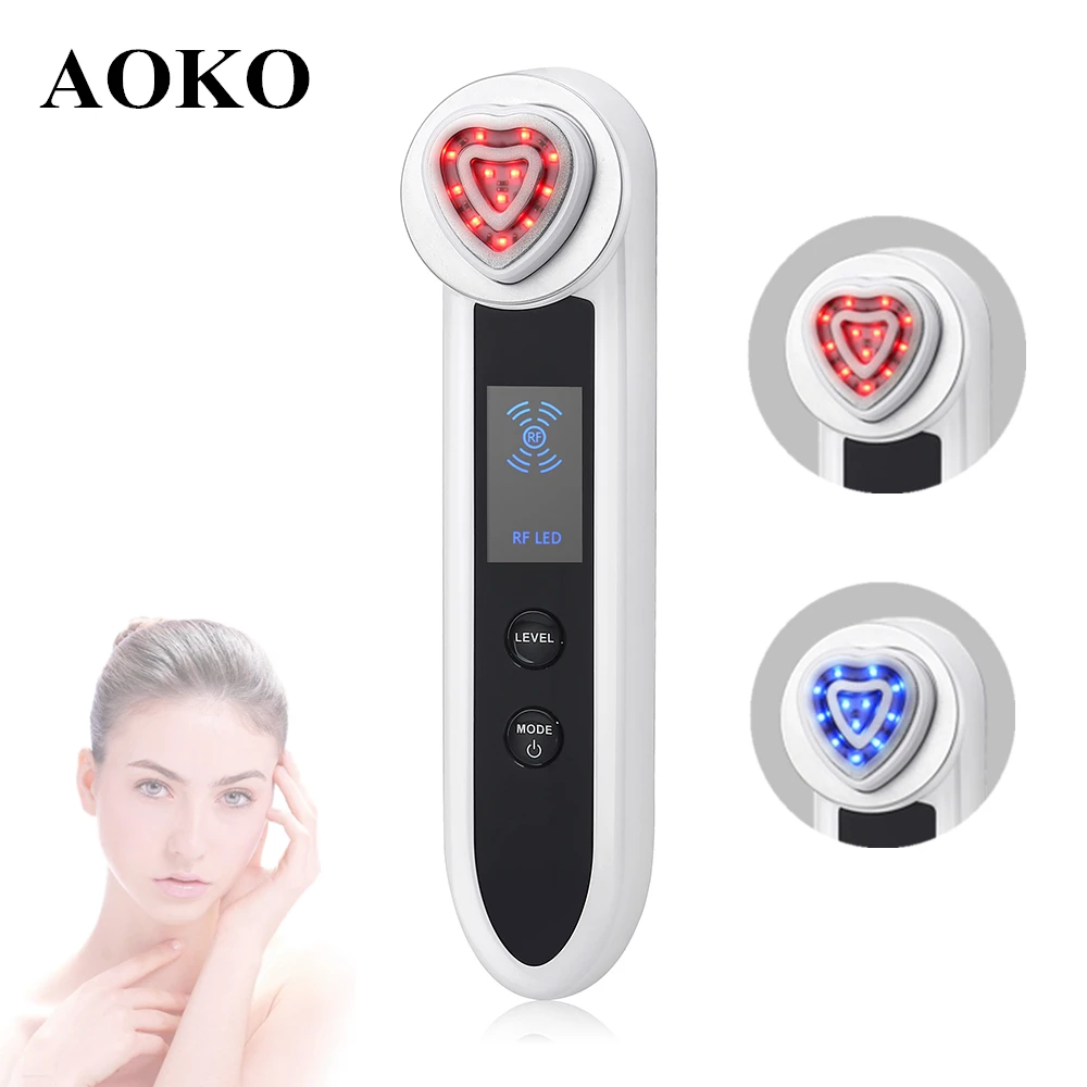  AOKO Rechargeable EMS RF Ion Beauty Machine Cooling Hammer Face Lift Skin Tighten Anti Wrinkle Faci - 4000389203979
