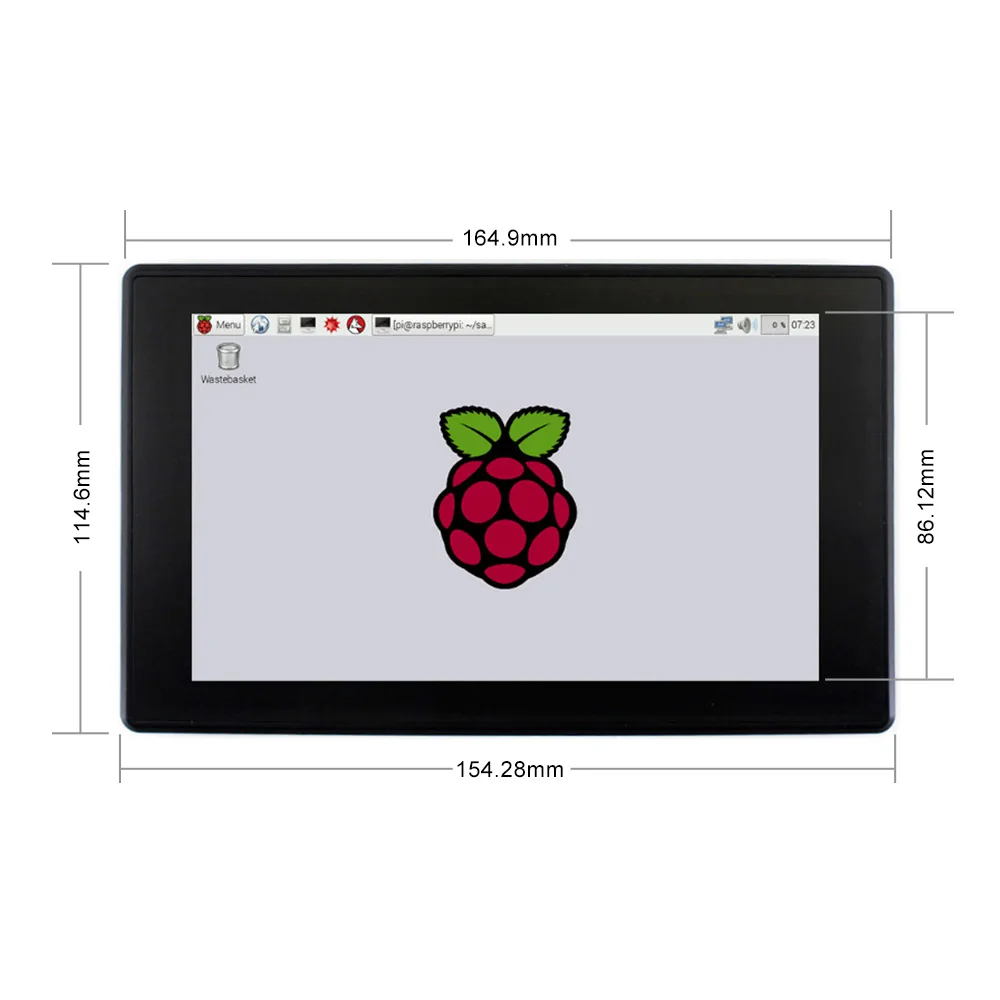 7 дюймов HDMI lcd с Чехол 1024x600 разрешение монитора ips емкостный сенсорный экран с закаленным стеклянным покрытием поддерживает Pi 4