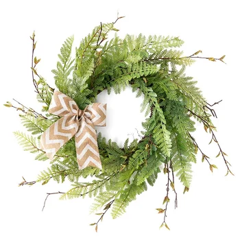 

Spring and Summer Front Door Garland, Artificial Handmade Green Garland, Fern Leaf Decoration