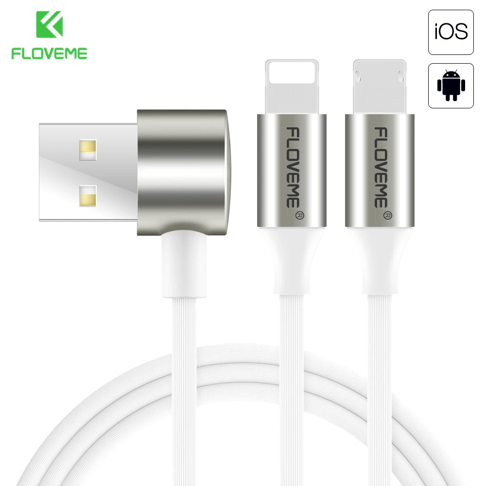 FLOVEME 2 в 1 Usb кабель для iphone Зарядка Micro зарядный 7 11 l образный Xiaomi Redmi Note 7| |
