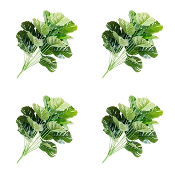 

4Pcs 18Heads Artificial Plants Green Turtle Leaves Garden Home Decor Mexican Autumn Decoration Artificial Grass Plant