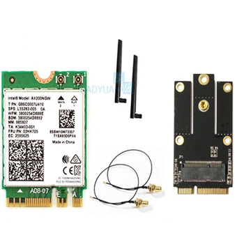 

Dual Band 2400Mbps Wireless AX200NGW NGFF M.2 Bluetooth 5.0 Wifi Network Card 2.4G/5G 802.11ac/ax For Intel AX200