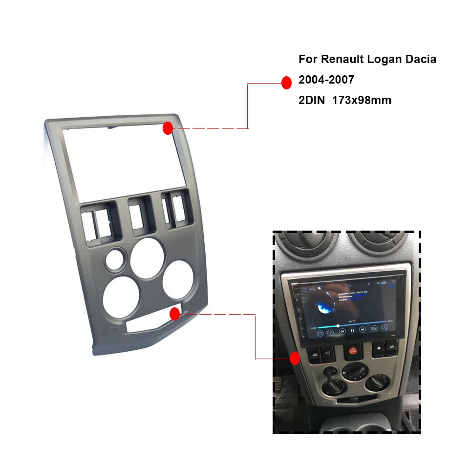 2Din фасция подходит для Renault Logan Dacia Logan 2004-2007 подходит для Renault в приборной панели комплект dvd-плеера панель фасции рамка