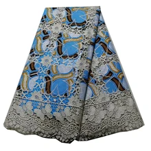 Высококачественная кружевная ткань восковой шнур кружевная ткань Африканская кружевная ткань восковой шнур кружева для женщин Свадебное платье 82917