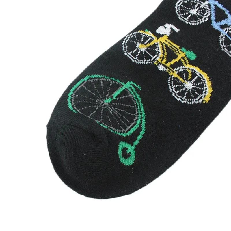 Anewmorn, женские, мужские, креативные, с рисунком велосипеда, хлопковые, дышащие носки для девочек и мальчиков, модные, в стиле хип-хоп, уличные носки для мужчин и женщин, счастливые носки