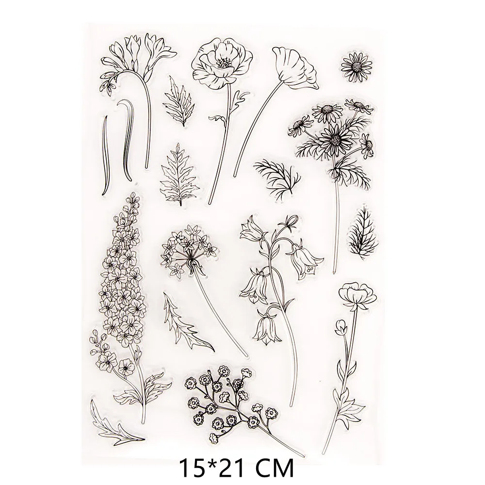 Flower Dandelion Clear Stamps DIY Scrapbooking Craft Supplies Rubber Silicon Seals Card Photo Album Hobby ink pad Stamping