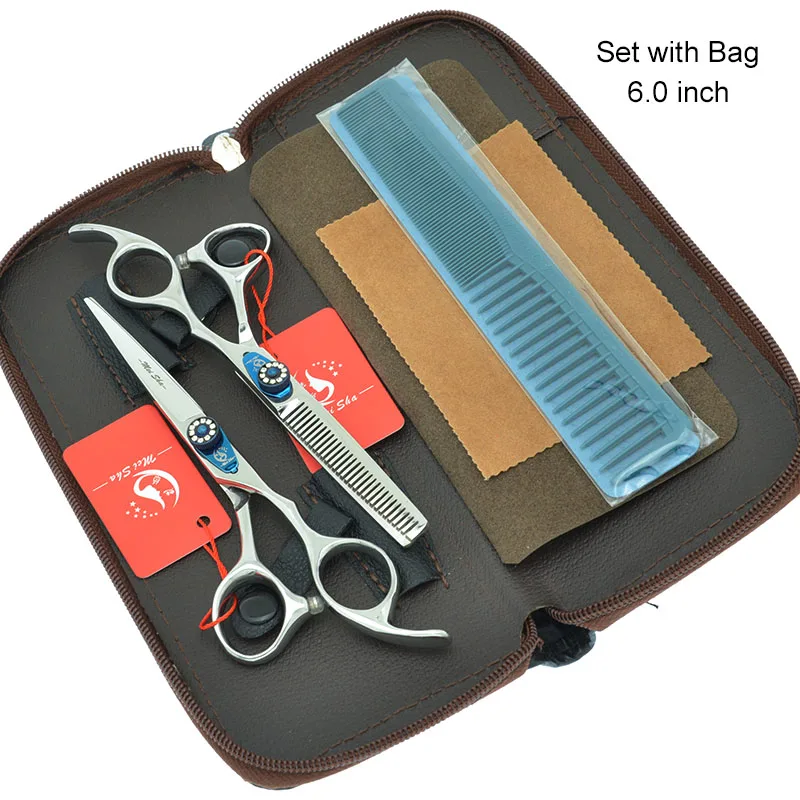 HA0249 with Bag Meisha 6 дюймов Профессиональные Парикмахерские ножницы комплект ножницы для стрижки волос филировочные ножницы для стрижки с алмазным винтом HA0249 - Цвет: HA0249 with Bag