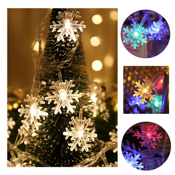 

3M 20LED Snowflake String Lights Snow Fairy Garland Decoration For Christmas Tree Happy New Year Fairy Battery Powered Light