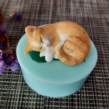DW0146 PRZY спящий котенок кошка Мини силиконовая форма в виде кота Мыло Форма для изготовления мыла вручную изготовление пресс-форм силиконовая форма для изготовления свечей полимерной глины