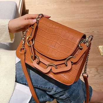 

Stone Pattern Chain Design Women Small Leather Shoulder Bags Fashion flap Handbags Female Vintage Crossbody Bags Designer Bags
