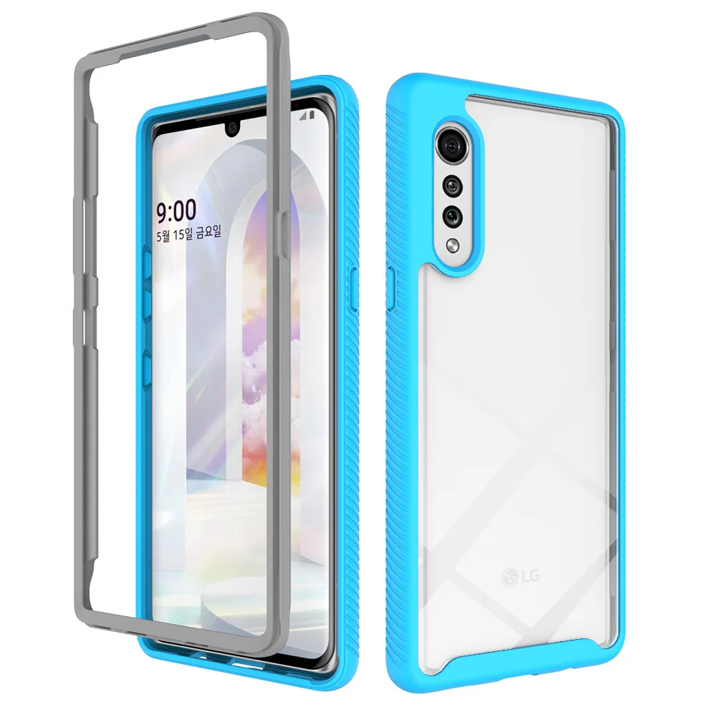 Hybrid TPU/PC Sky Case For LG Velvet 6.8"  Fundas Capa Two Layer Structure Shockproof Crystal Clear Shell Cover For LM-G910EMW mobile flip cover Cases & Covers