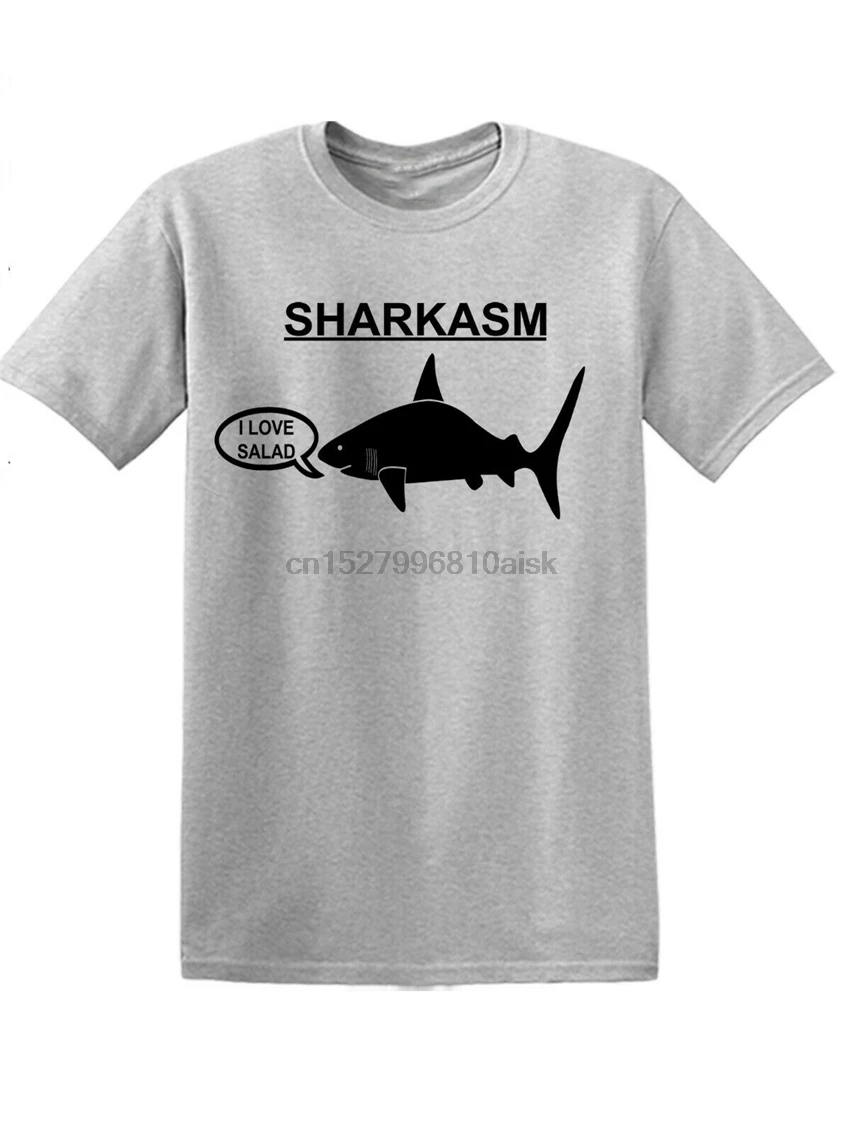 Sharkasm Funny T-Shirt Novelty Gift Idea Slogan Fun Shark Fishing Dad Father Tee Custom Print Shirt |