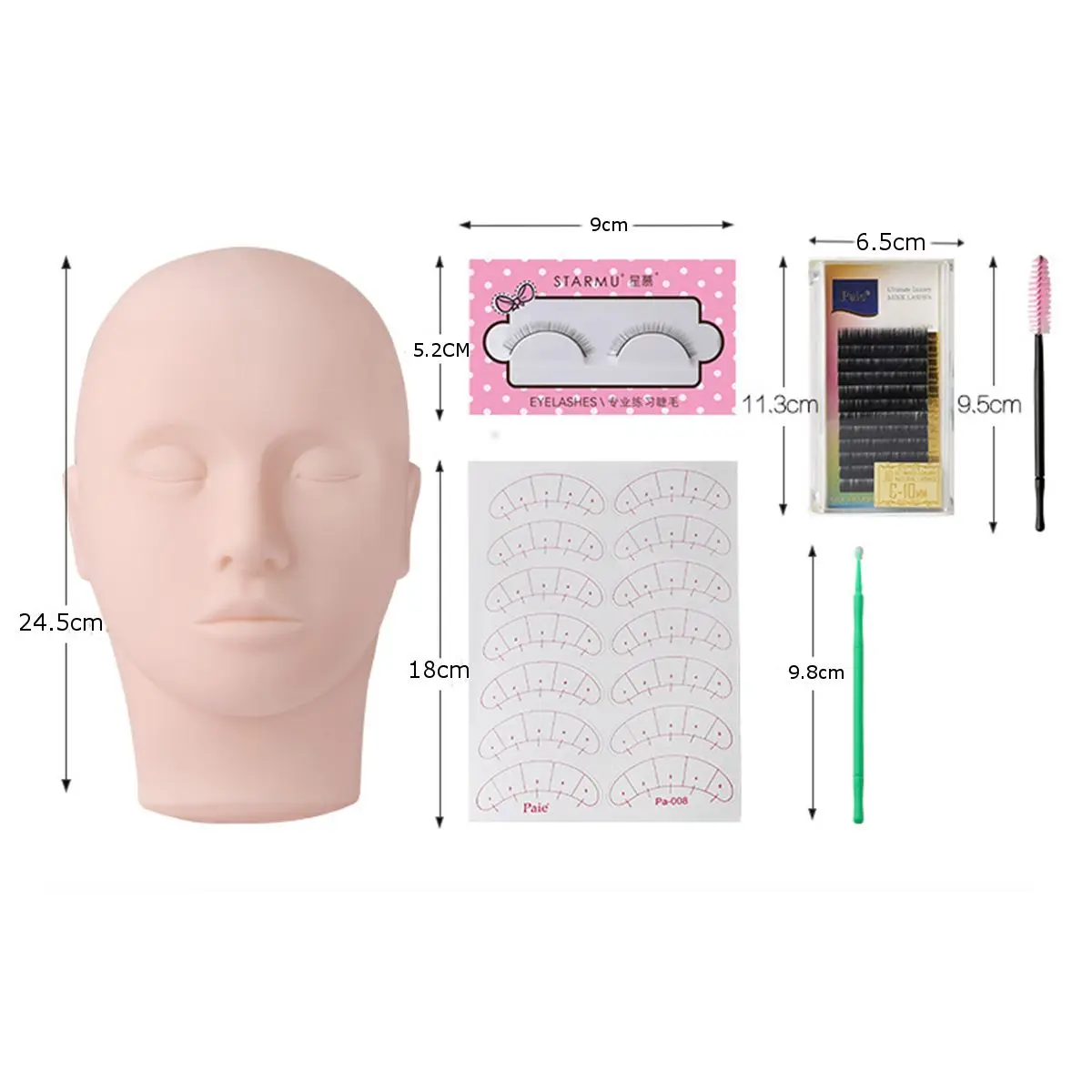 5Type False Eyelash Extension Training Kit Exercise Practice Mannequin Head Set Grafting Eyelash Tools Kit Eye Lashes Grafting 5Type False Eyelash Extension Training Kit Exercise Practice Mannequin Head Set Grafting Eyelash Tools Kit Eye Lashes Grafting