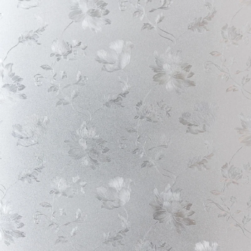 Hibiscus Design Glass Sticker Static Cling Sun-Blocking Recyclable Hot-Sale Multi-Size Home-Decor Window Covering 17.77''by78.7'
