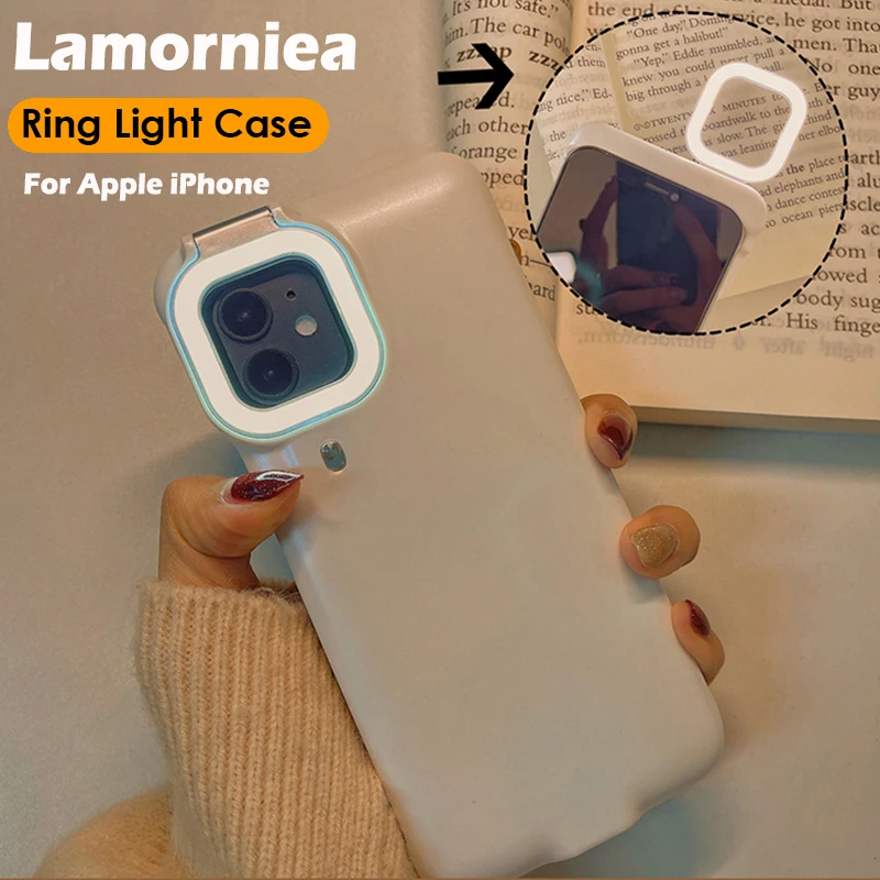 Cell Phone Case For iPhone 12 11 Pro Max Light Fill Light Selfie Beauty Ring Flash Phone Case For iPhone 6 6S 7 8 Plus X XS XR