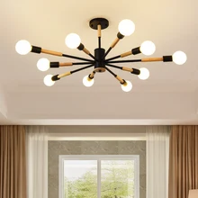 

Contemporary Led Chandeliers White Black Gold E27 Wood Decoration Creative for Living Room Bedroom Dining Table Indoor Lighting