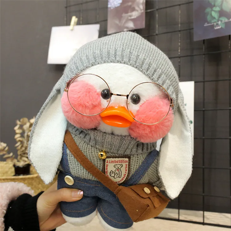 Lalafanfan утка плюшевые желтые, розовые, белые, зеленые, синие, серые рождественские утка DIY одета мягкая игрушка утка плюшевый детский подарок 30 см 42 Syles - Цвет: White Duck -6