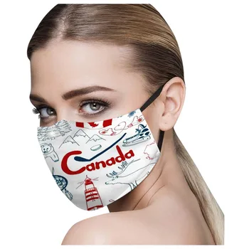 

5pcs Face Mask Adults Maple Leafs Printed Washable Breathable Mouth Muffle Mondkapjes Wasbaar Skin Care Reusable Face Mask