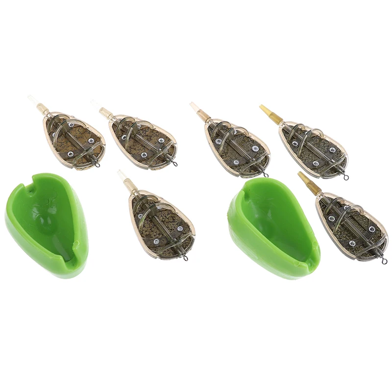 Inline Method Feeder Mould Bait Thrower Bait Plumb Set Carp Fishing Bait Holder Tool Outddor Fish Tackle Pesca Iscas Accessories