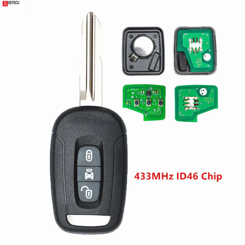 Keyecu 3 шт./лот удаленный брелок 2 кнопки для Chevrolet Captiva 2008 2009 2010 2011 2012 2013 433 МГц ID46 чип