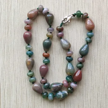 

2020 fashion good quality natural india onyx round and water drop beads necklace for men and women jewelry free shipping