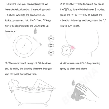 LELO SILA sucking vibrator soft silicone clitoris Stimulator 8 frequency Nipples clitoris sucker vibrators for women sex toys 2