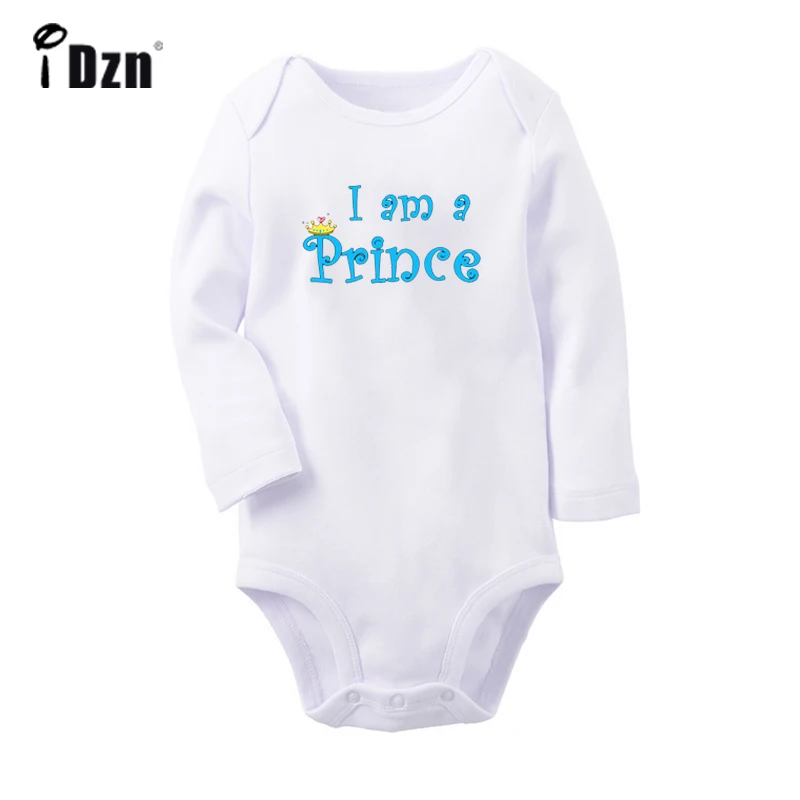 Милый детский комбинезон с рисунком Батарея я» «Prince» и «Princess» queen детское боди для новорожденных, детей ясельного возраста с длинными рукавами Комбинезоны комбинезоны подарок - Цвет: ifBabyW2778C
