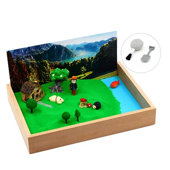 

Mini Woods Cottage Theme Sandbox Sand Table Micro Landscape Desktop Ornaments Decompression Toy
