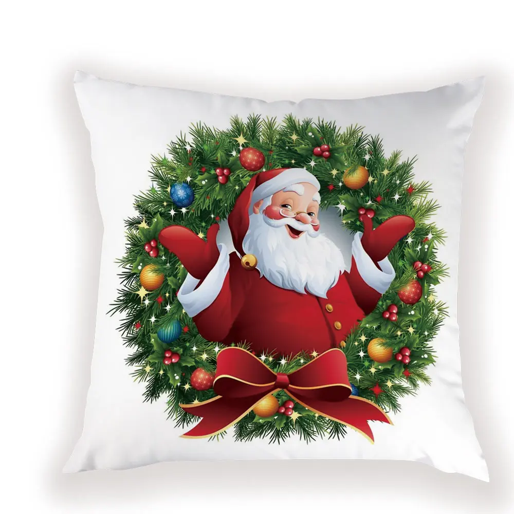 Christmas Decorations Cushion Cover Cartoon Santa Claus Cushion Decorative Bed Reindeer Case on The Pillow Merry Pillow Covers - Цвет: L1808-5