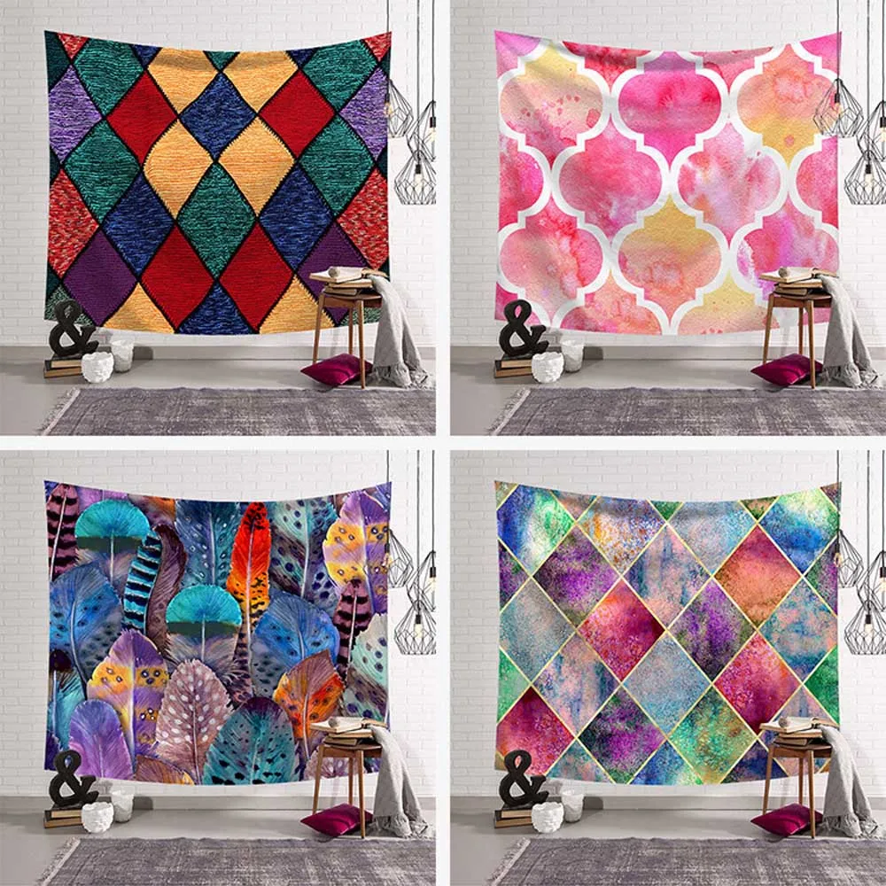 

Leopard Pink Cute Beach Towel Polyester Blanket Yoga Mat Rug Shawl Throw Sheet Grid Clouds Colorful Square Tapestry Wall Hanging