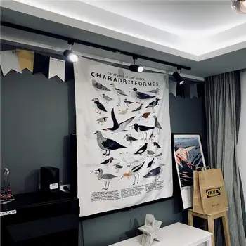 

INS Hanging Cloth Casual Tapestry Beach Towel Interior Decoration Tablecloth Curtain Wall Decoration Charadriiformes Bird Animal