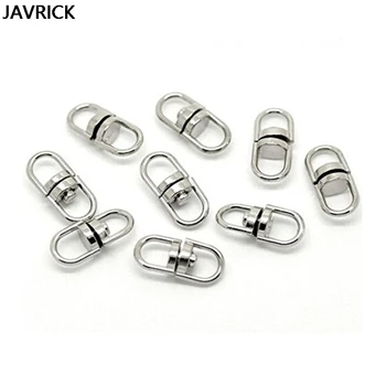 

100Pcs Silver Double Eye Swivel Hook Key Ring Keychain Connectors Craft Tool DIY Keychain Accessories Jewelry Making Tool