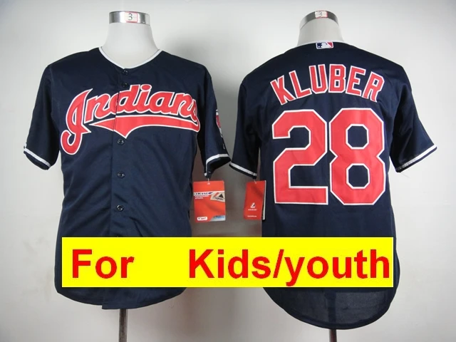 Молодежный Кливленд Франсиско Линдор Jim Thome Corey Kluber Jason Kipnis FLEX& Cool базовый плеер Джерси - Цвет: Красный