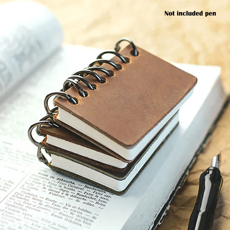 XISAOK Portable Leather Travel Book Mini Journal Booklet Handmade Cover with Insert Brochure Creative Accessories Writing Gifts for Men Women