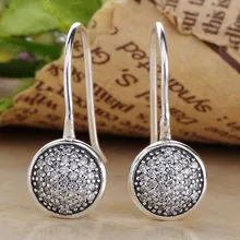 Ослепительные капли с кристаллами висячие серьги-гвоздики для женщин 925 пробы серебряные серьги свадебный подарок изысканные европейские ювелирные изделия