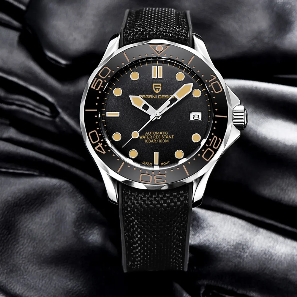 2021 New PAGANI DESIGN Men's Mechanical Watch Men Automatic Luxury Waterproof Sapphire Glass Leather Rubber WristWatches PD-1667