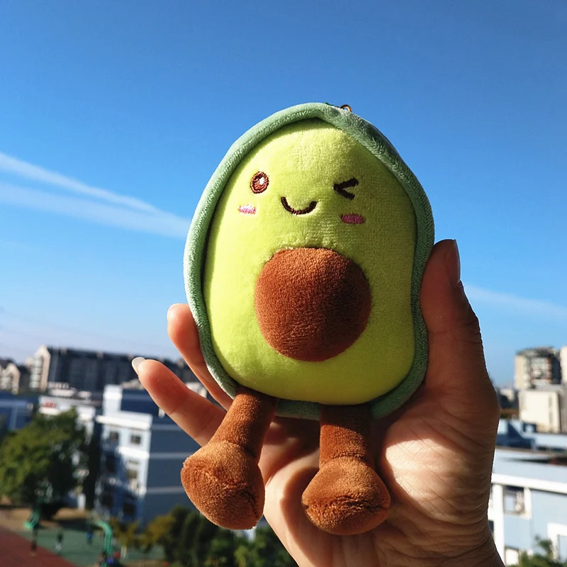 12 см мягкие Фруктовые Куклы авокадо цепочка для ключей Куклы Kawaii Плюшевые Брелок Плюшевый авокадо игрушки сумка украшение кольцо для ключей по дешевой цене