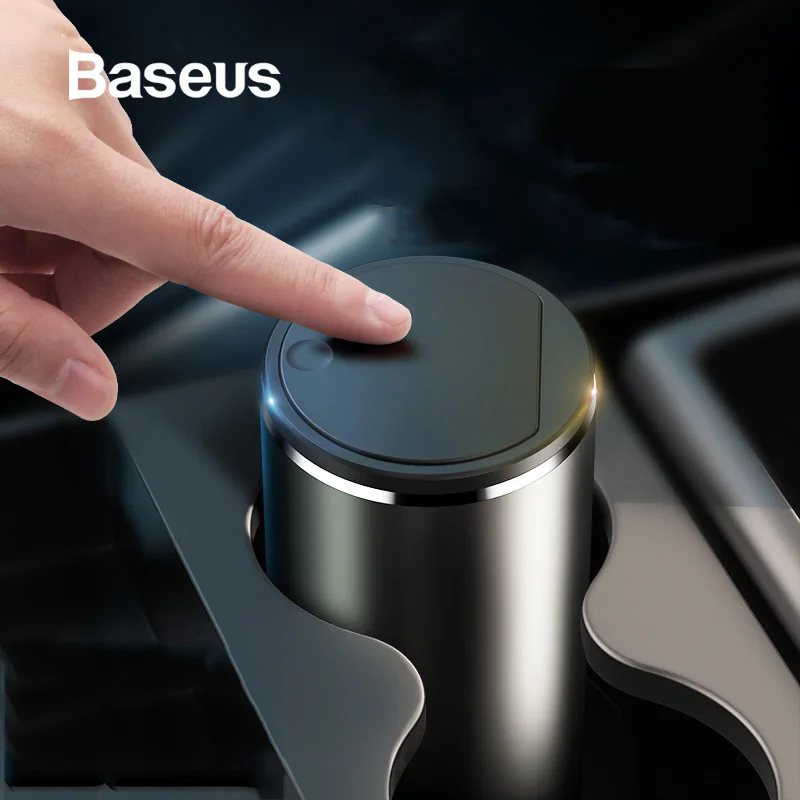  Baseus Alloy Car Trash Can Auto Organizer Storage Bag Car Garbage Bin Ashtray Dust Case Holder Auto - 4000045284712