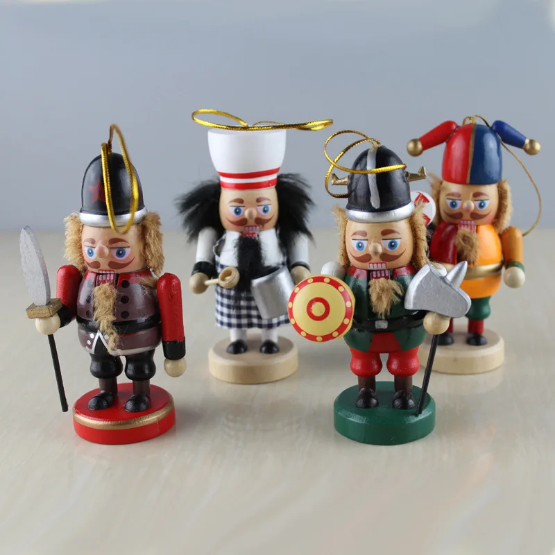 

4pcs 10cm Handpainted Wooden Nutcracker Figurines Home Decoration AccessoriesChristmas Ornaments Dolls for Friends and Kids
