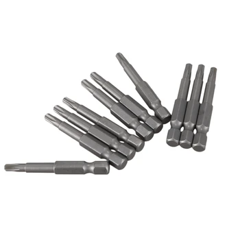 

6.3mm Hexagon Shank 4mm T20 Magnetic Tip Torx Screwdriver Bits 10 Pcs