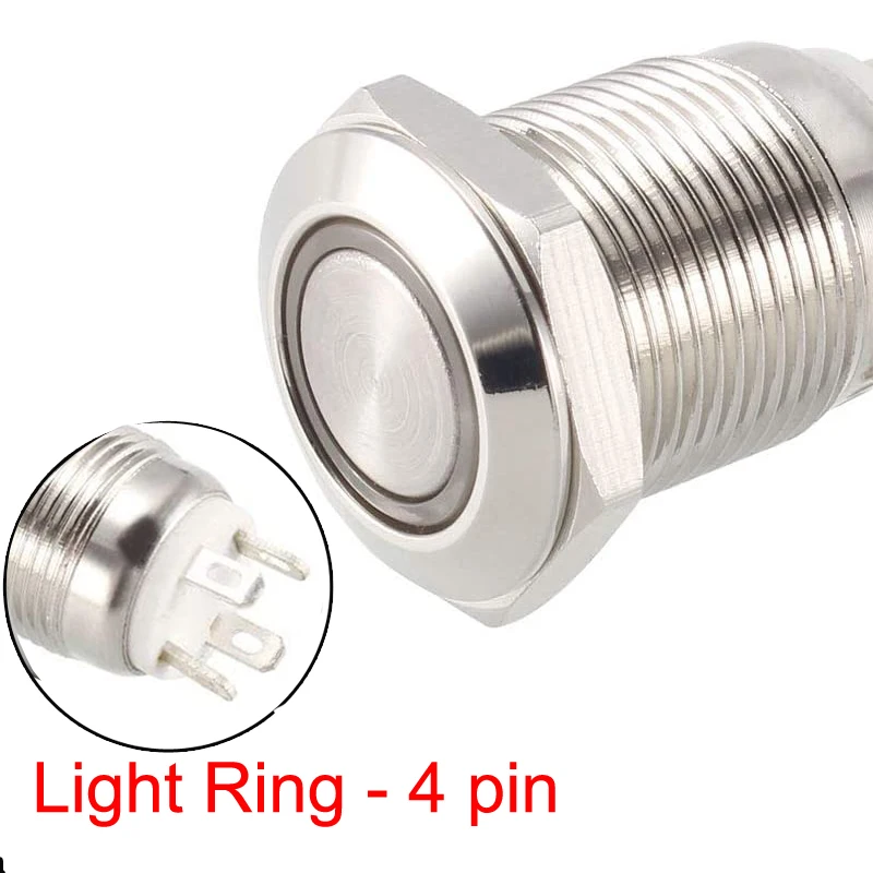 Водонепроницаемый светодиодный металлический выключатель 3 в 5 В 9 12 24 220 без