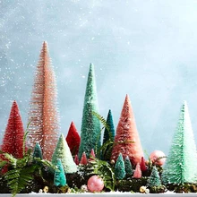 8 шт. Рождественская елка искусственные деревья Золотой Серебряный Белоснежка зеленый лес микро пейзаж Рождество фасадный дом Navidad Декор